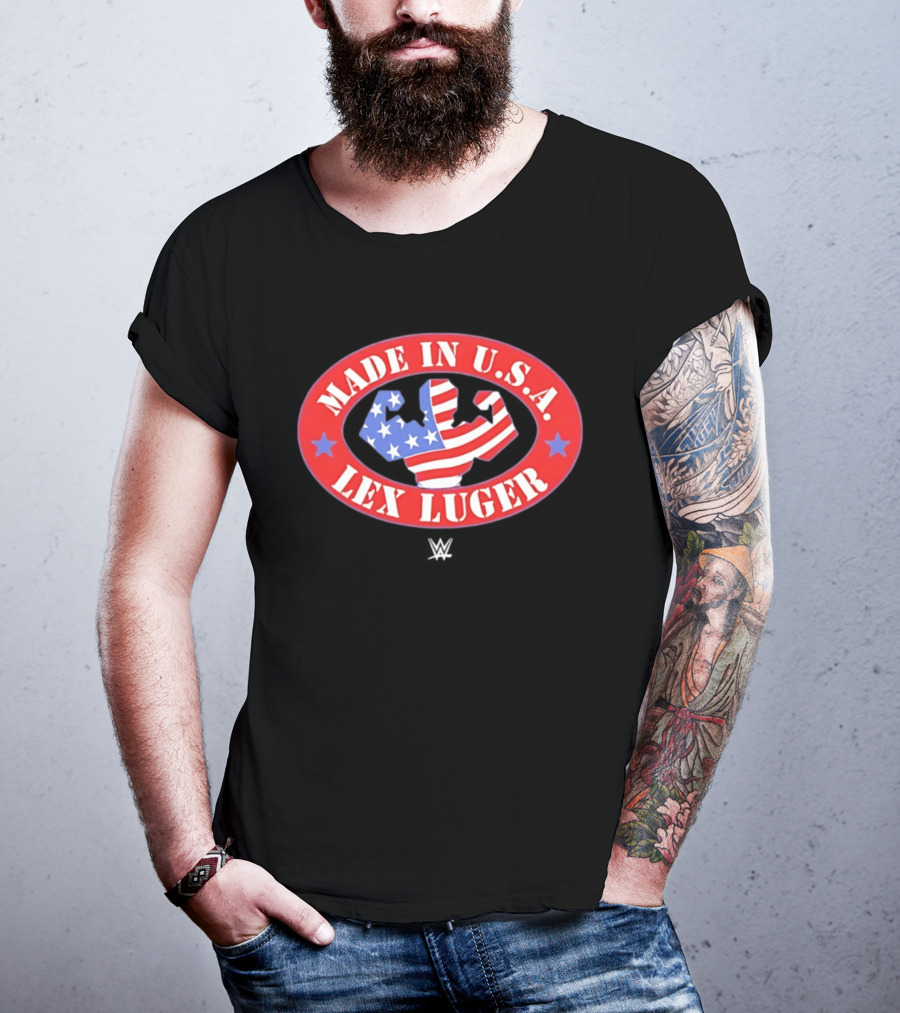 Made In USA Lex Luger Muscle Stars Stripes WWE 2026 T-Shirt