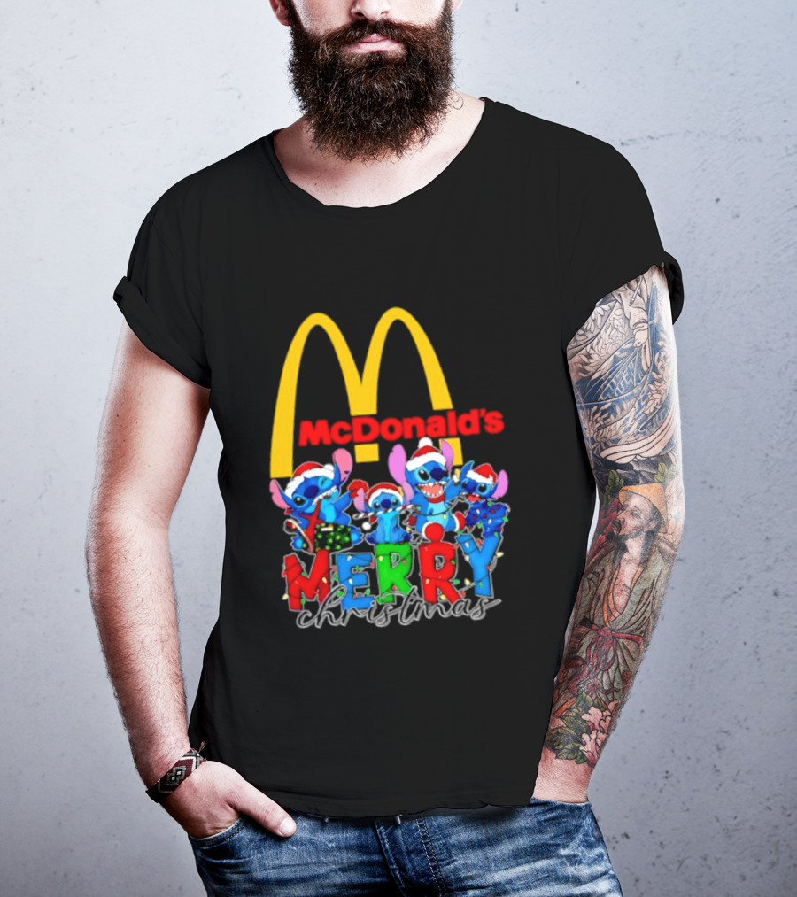 McDonald's Stitch Merry Christmas 2025 T-Shirt