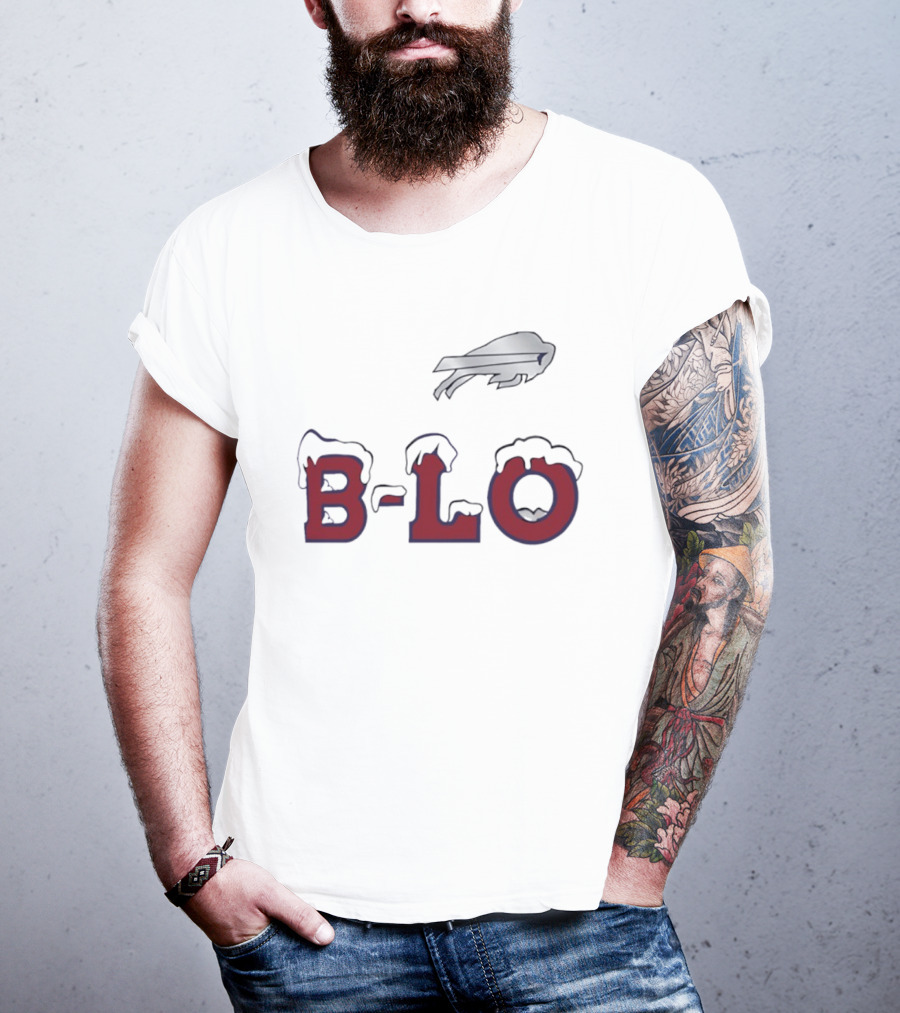 B LO Buffalo Bills Snowy Logo NFL Team T-Shirt