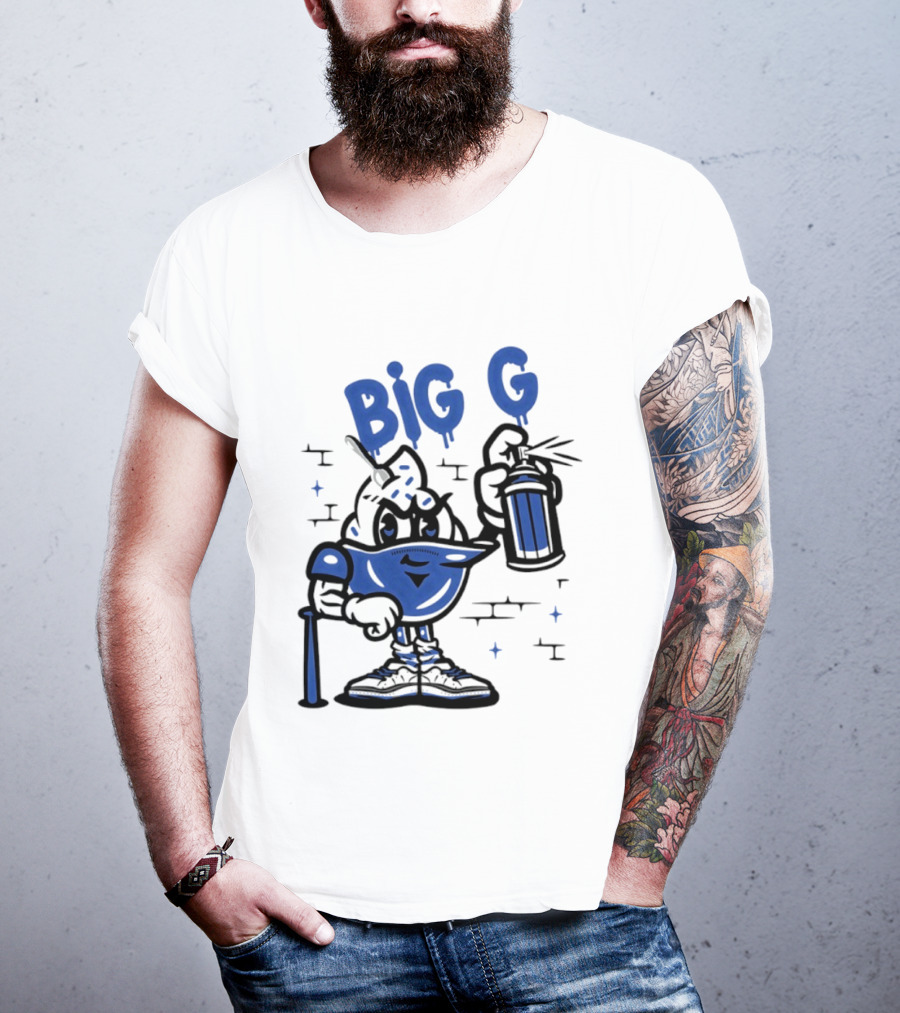 Big G New York Yankees Graffiti Street Art Character Spray Can T-Shirt