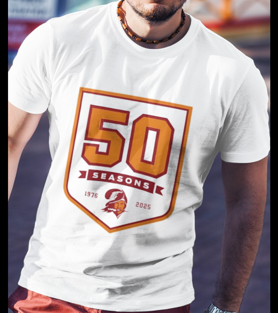 Bucky Irving 7 Tampa Bay Buccaneers 50 Seasons 1976 2025 T-Shirt