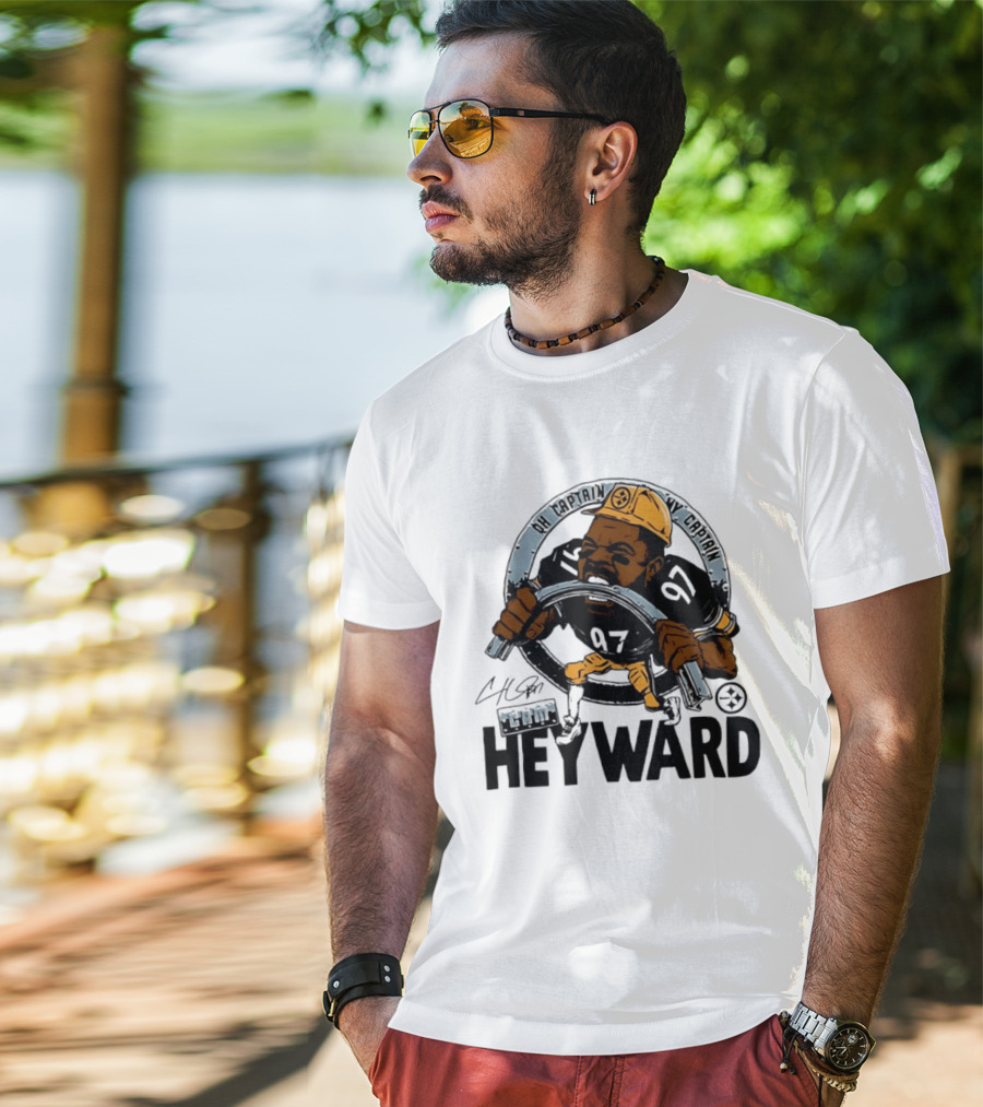 Pittsburgh Steelers Captain Cam Heyward Caricature NFL Number 97 T-Shirt