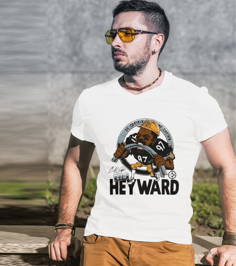 Pittsburgh Steelers Captain Cam Heyward Caricature NFL Number 97 T-Shirt