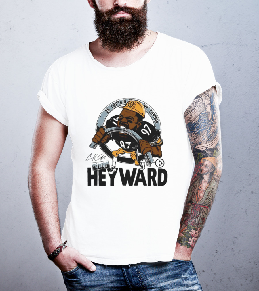 Pittsburgh Steelers Captain Cam Heyward Caricature NFL Number 97 T-Shirt