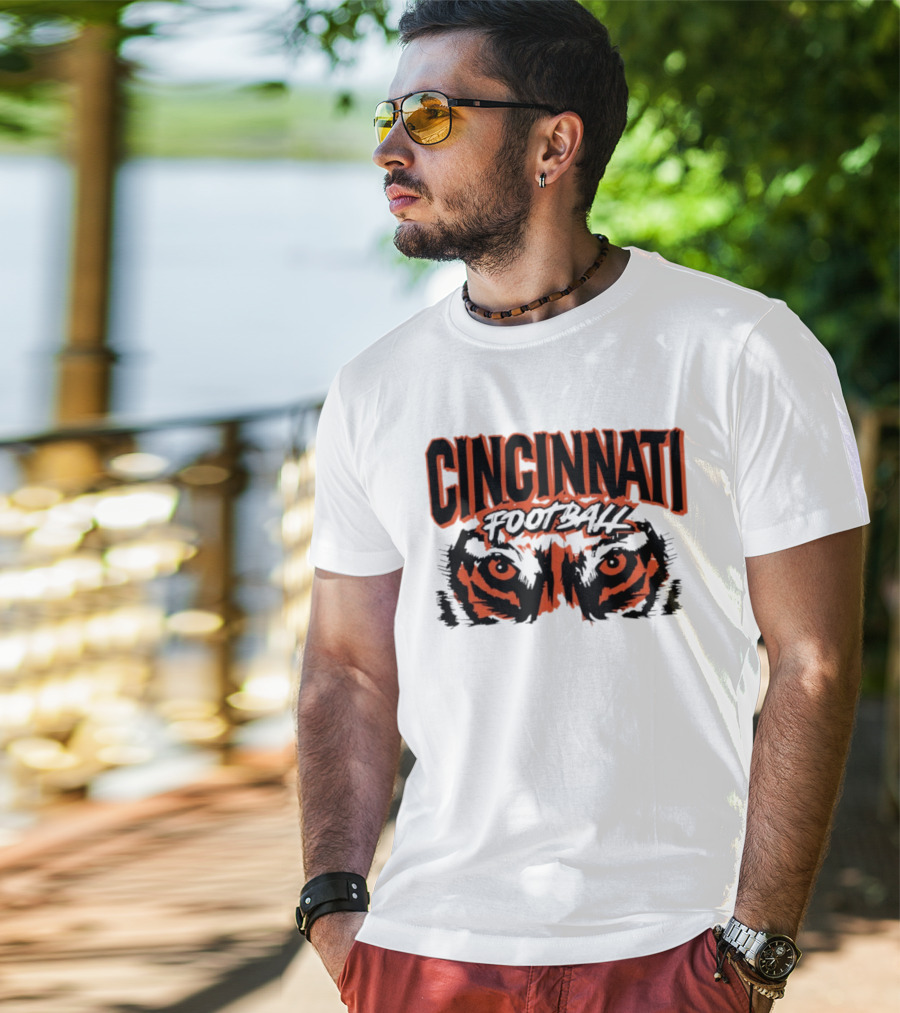 Cincinnati Football Tiger Eyes Grunge T-Shirt