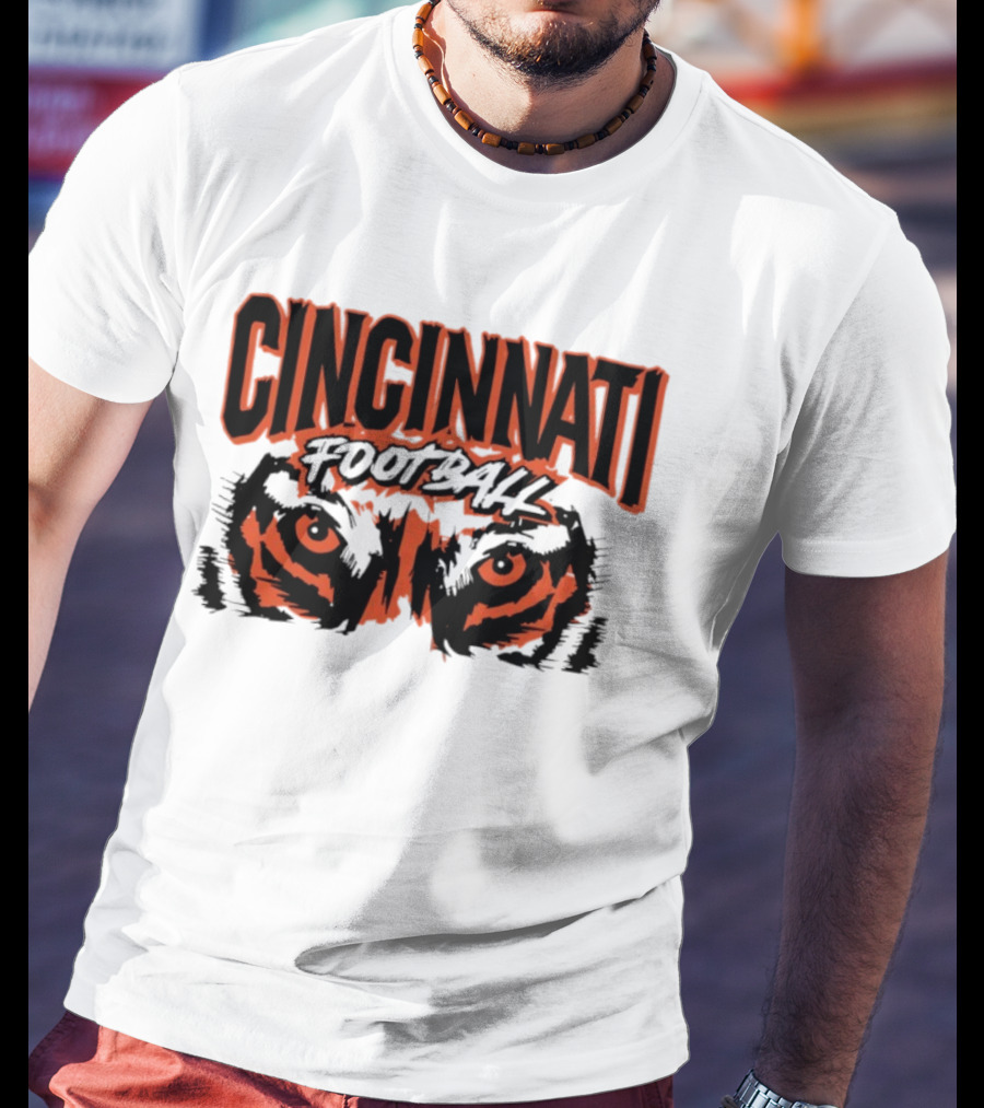 Cincinnati Football Tiger Eyes Grunge T-Shirt