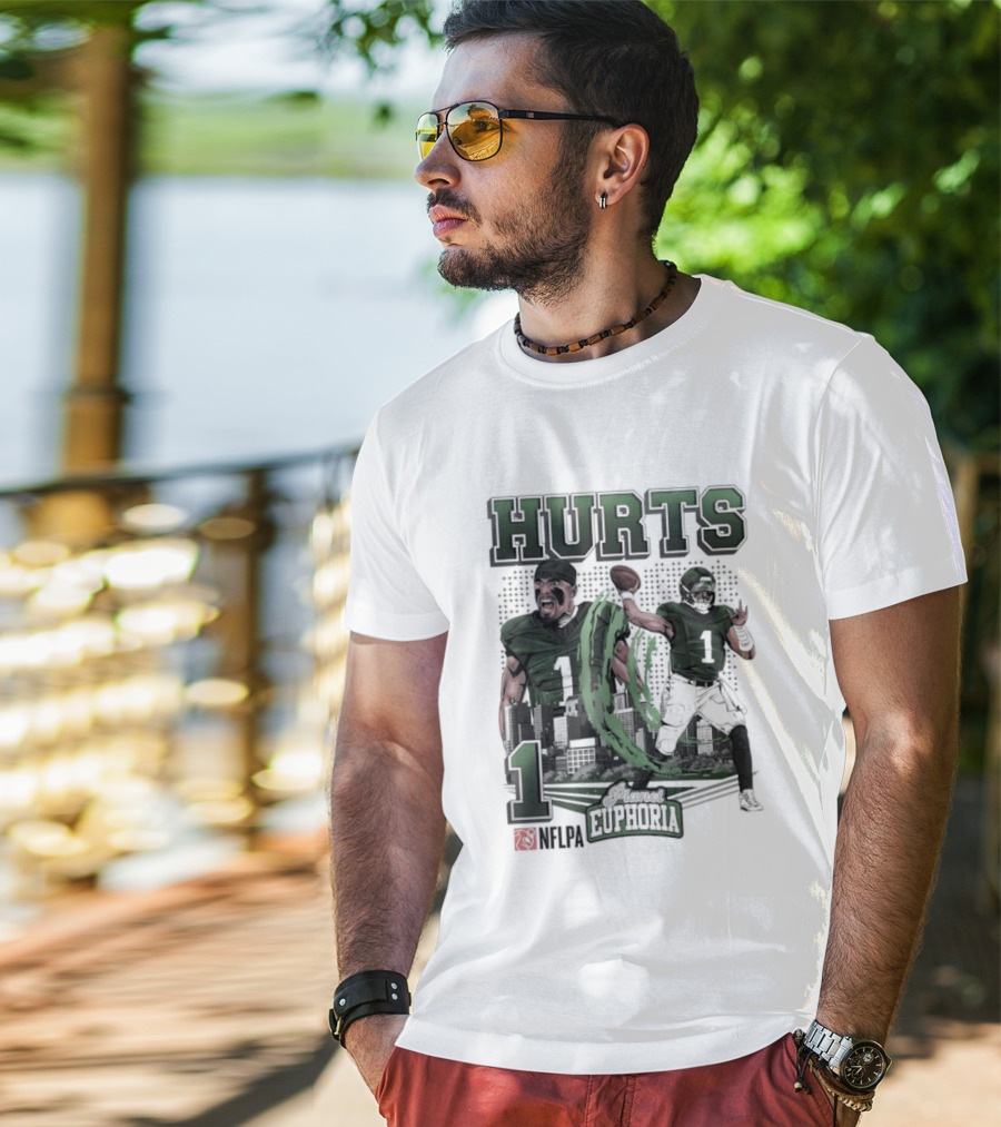 Jalen Hurts 1 Euphoria Philadelphia Eagles Player Collage T-Shirt