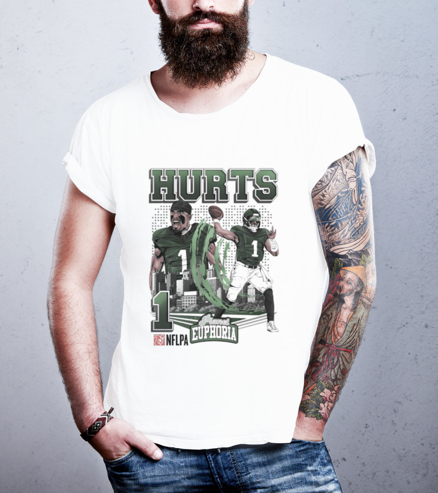 Jalen Hurts 1 Euphoria Philadelphia Eagles Player Collage T-Shirt