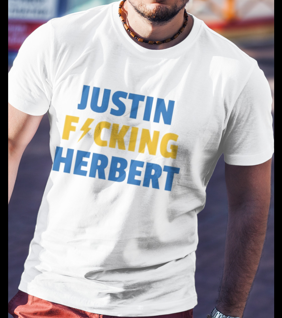 Justin Fucking Herbert Los Angeles Chargers Football Bolt T-Shirt