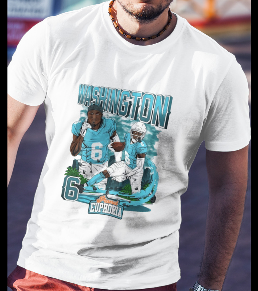 Miami Dolphins Football Washington 6 Player Planet Euphoria T-Shirt
