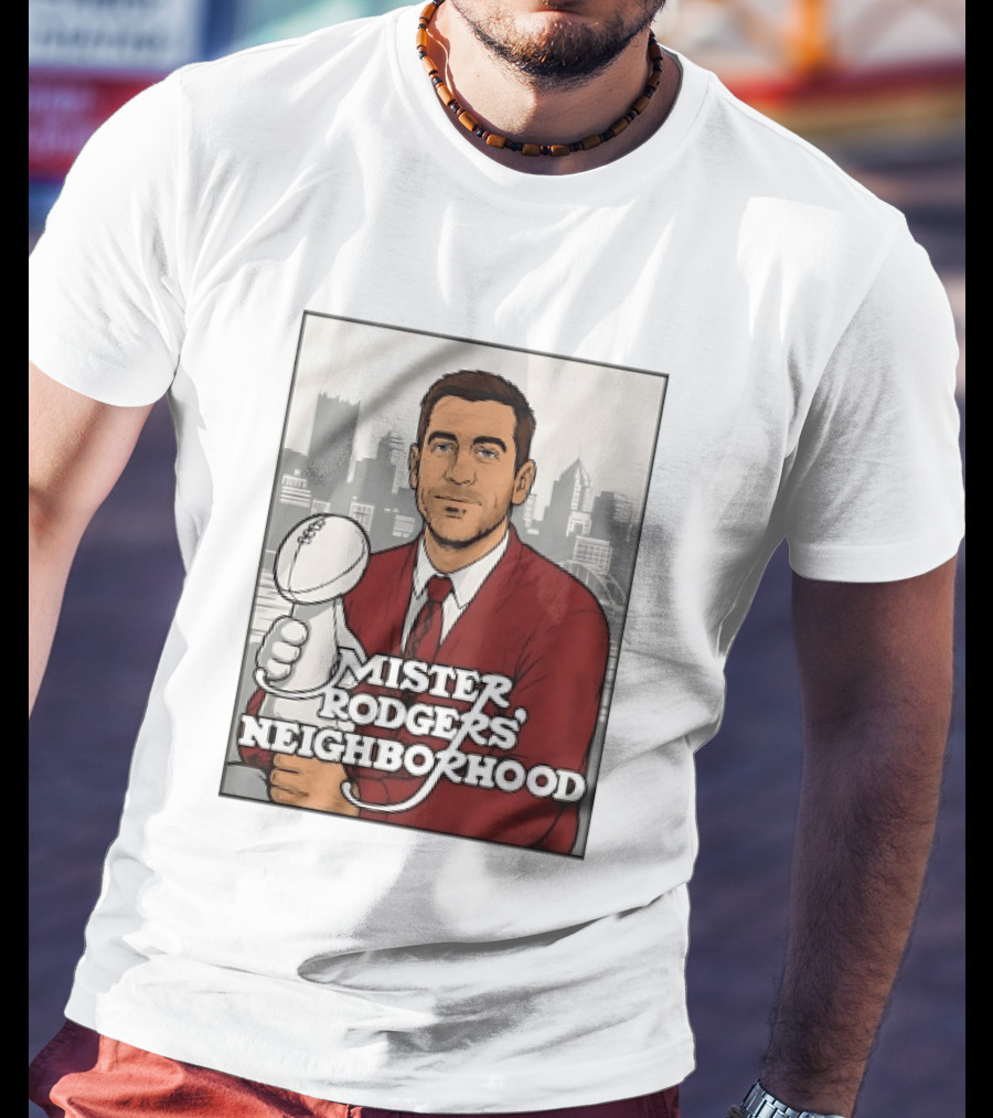 Mister Rodgers Neighborhood Aaron Rodgers Pittsburgh Skyline T-Shirt