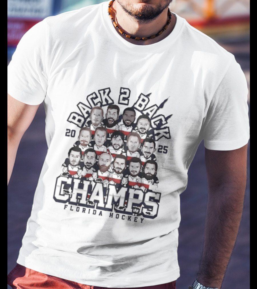 Florida Panthers Back 2 Back Champs 2025 Hockey T-Shirt