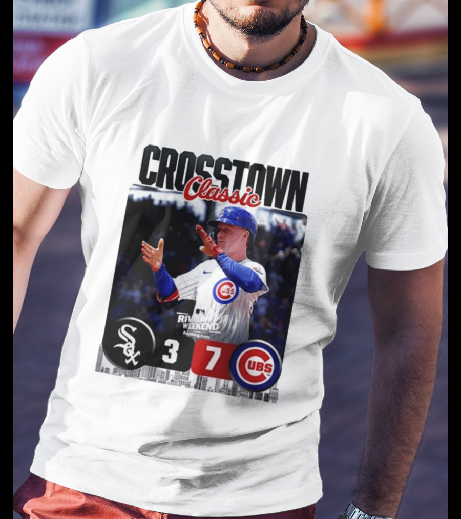 Crosstown Classic Cubs Victory Over White Sox 7 3 Pete Crow Armstrong MLB Rival Weekend T-Shirt