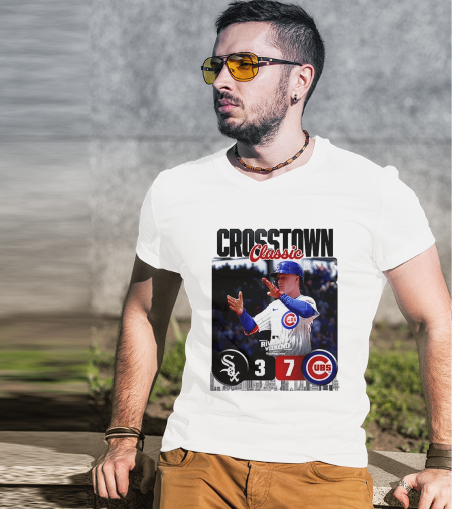 Crosstown Classic Cubs Victory Over White Sox 7 3 Pete Crow Armstrong MLB Rival Weekend T-Shirt