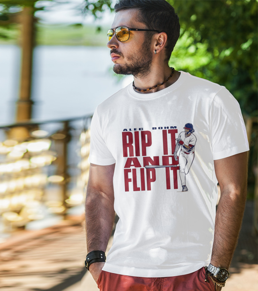 Philadelphia Phillies Alec Bohm Rip It And Flip It Baseball Player T-Shirt