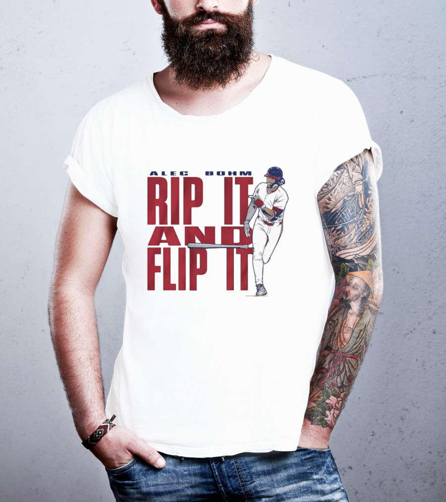 Philadelphia Phillies Alec Bohm Rip It And Flip It Baseball Player T-Shirt