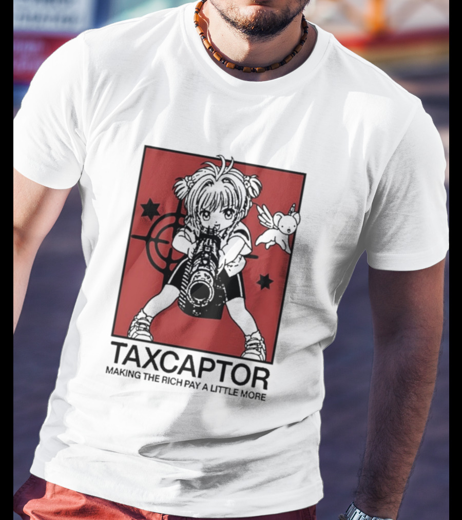 Sakura Cardcaptor Taxcaptor Making The Rich Pay A Little More Bold Anime Mashup T-Shirt