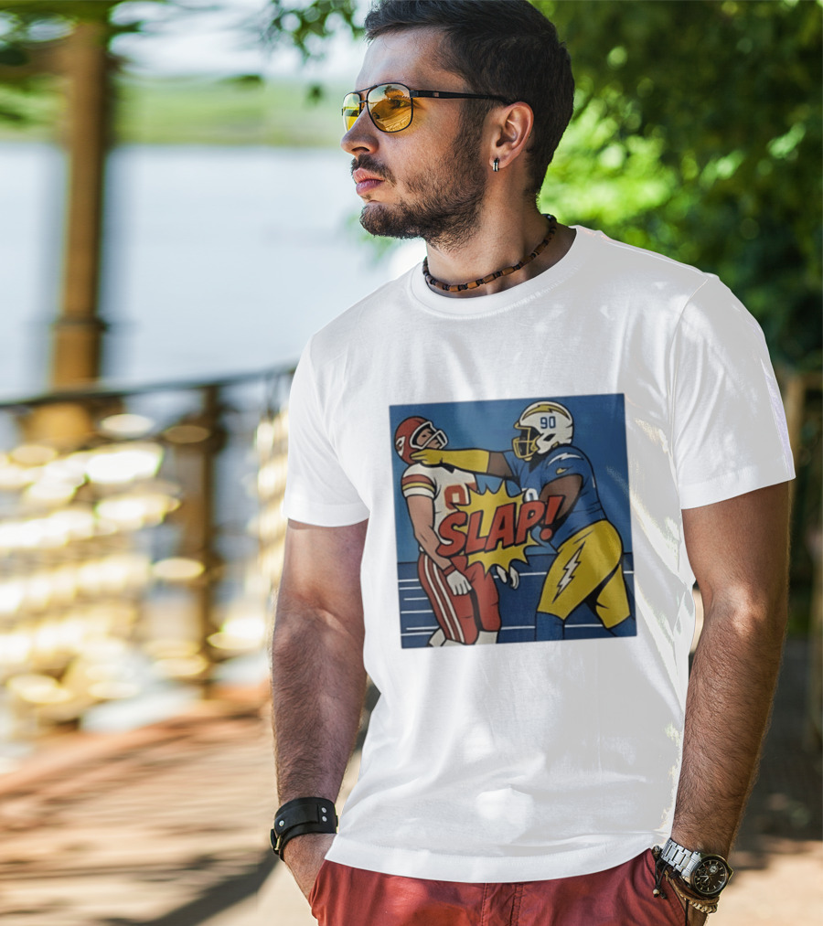 SLAP Teair Tart Hits Travis Kelce Helmets Chargers Chiefs Football T-Shirt
