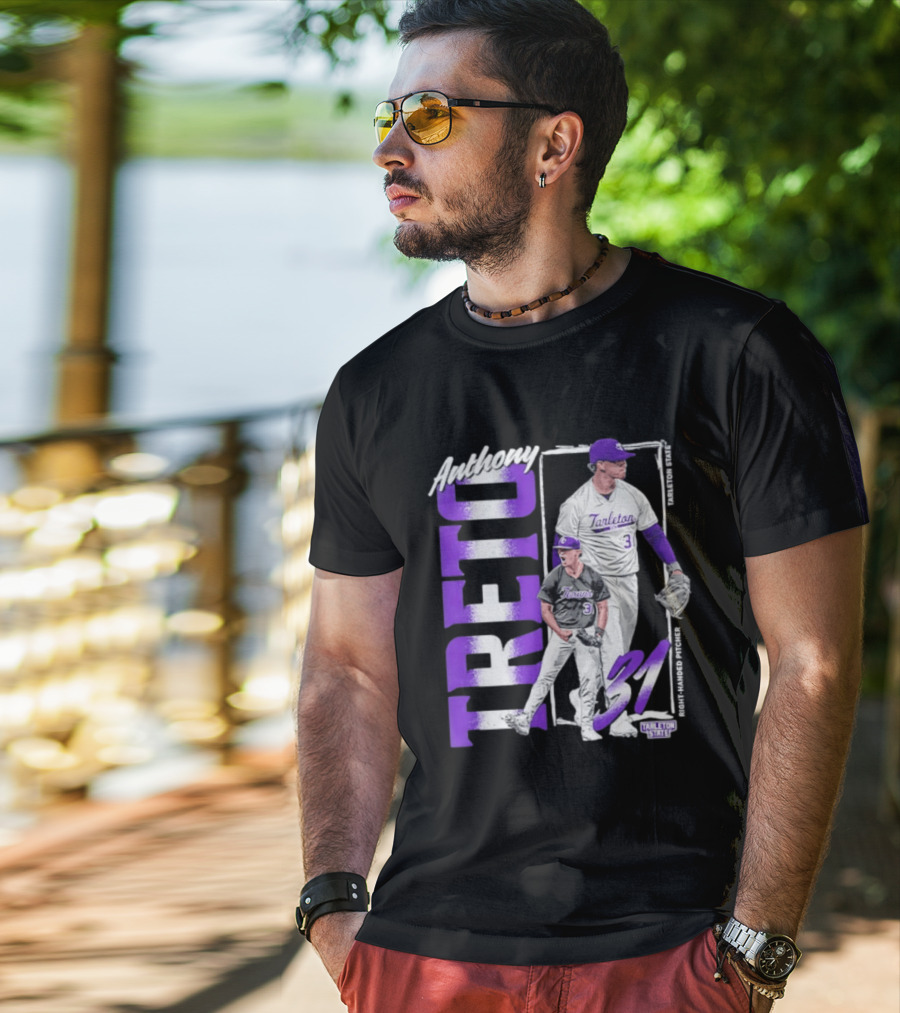 Anthony Treto 31 Tarleton State Baseball Pitcher T-Shirt
