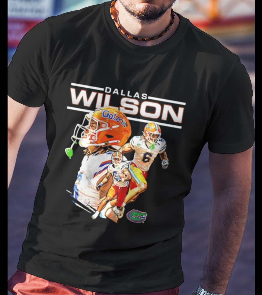 Dallas Wilson 6 Gators University Of Florida Football Player NCAA T-Shirt