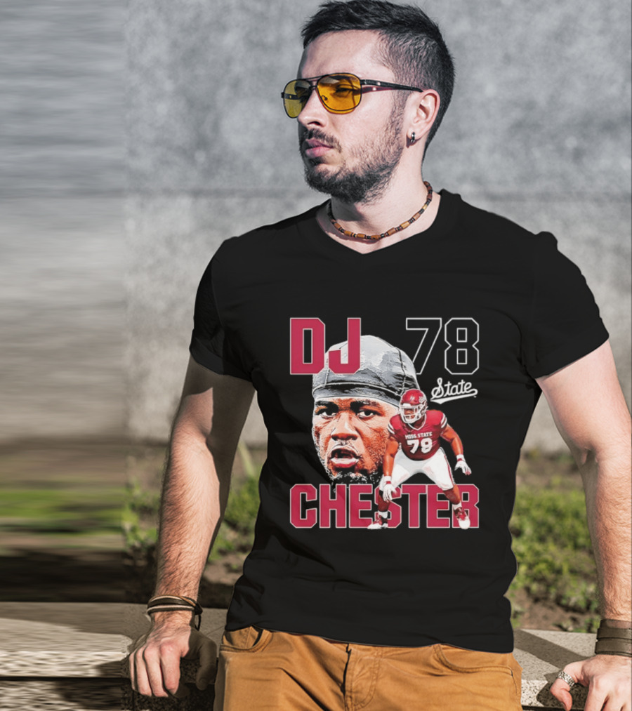 DJ Chester 78 Mississippi State NCAA Football Player T-Shirt
