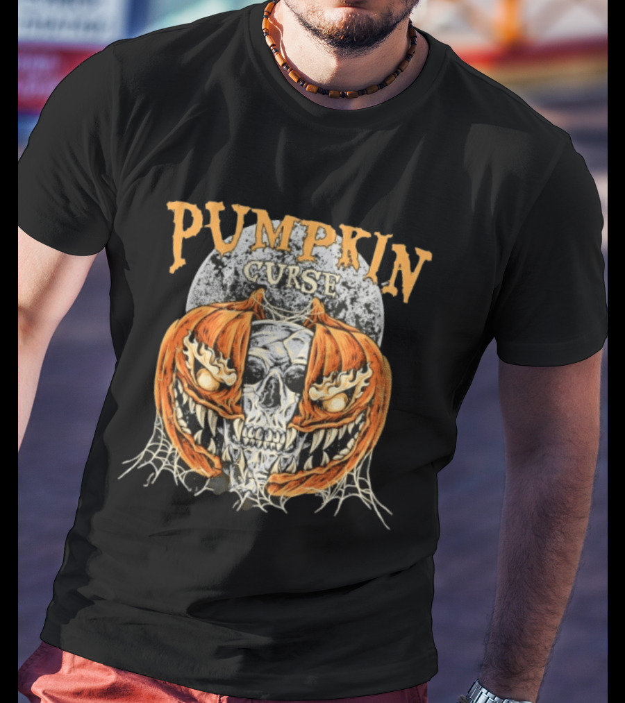 Pumpkin Curse Halloween Skull Horror Spooky T-Shirt