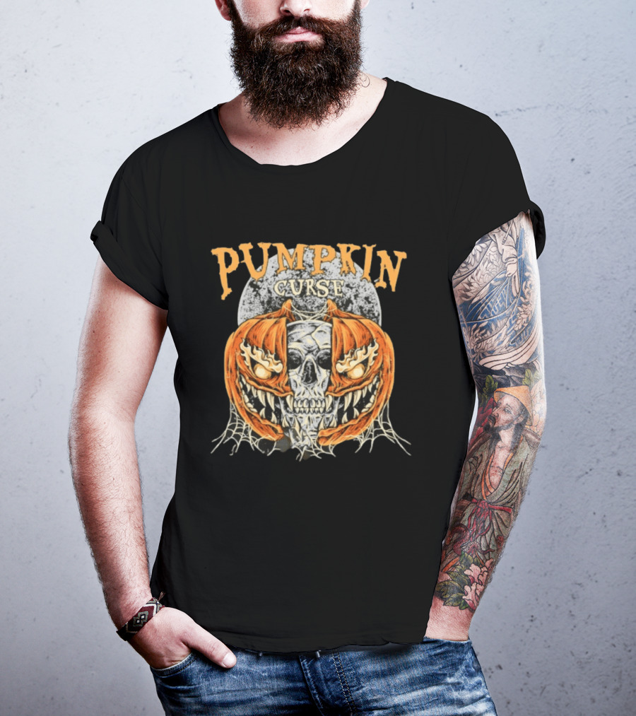 Pumpkin Curse Halloween Skull Horror Spooky T-Shirt