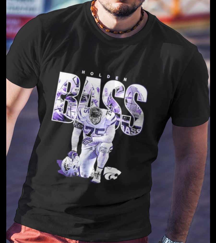 Holden Bass 75 Kansas State NCAA Football Stamped Show Respect T-Shirt