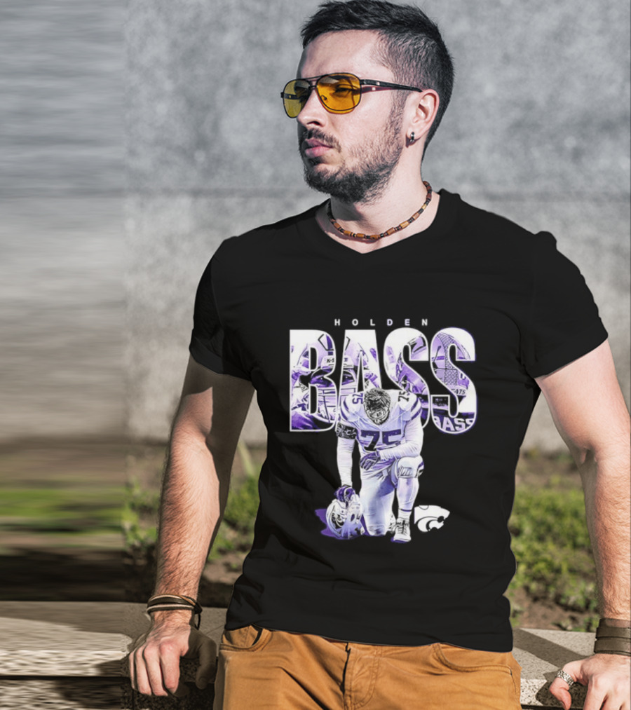 Holden Bass 75 Kansas State NCAA Football Stamped Show Respect T-Shirt