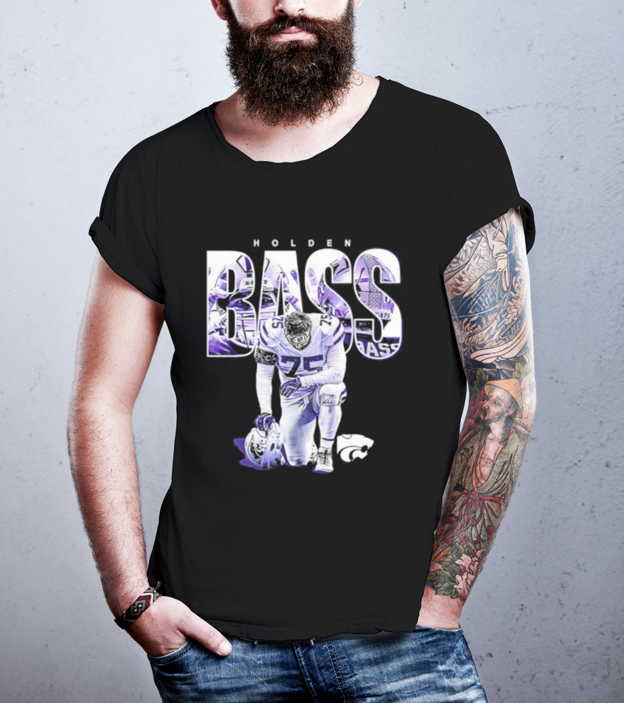 Holden Bass 75 Kansas State NCAA Football Stamped Show Respect T-Shirt