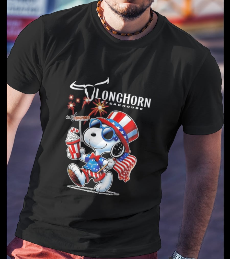 Snoopy Longhorn Steakhouse USA 1776 2026 250th Anniversary Celebration T-Shirt
