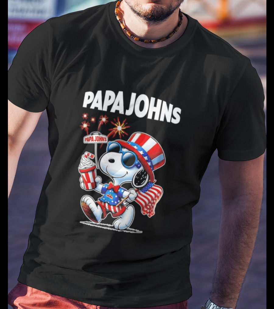 Papa Johns Snoopy 250th Anniversary America 1776 2026 Celebration T-Shirt