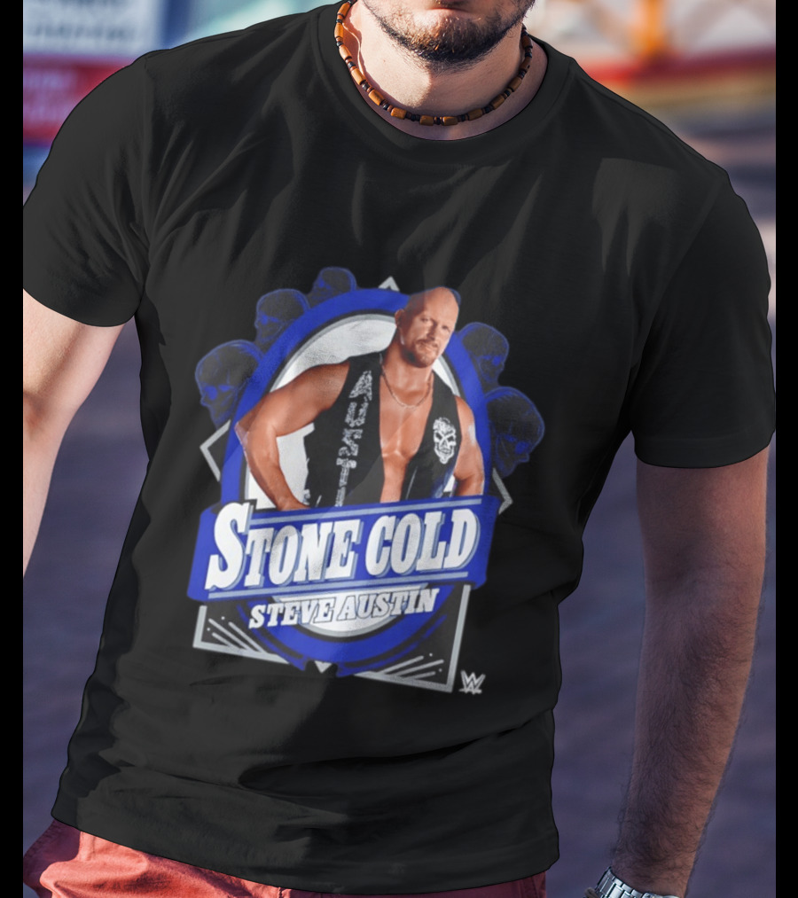 Stone Cold Steve Austin WWE 2026 Iconic Vest Skull T-Shirt