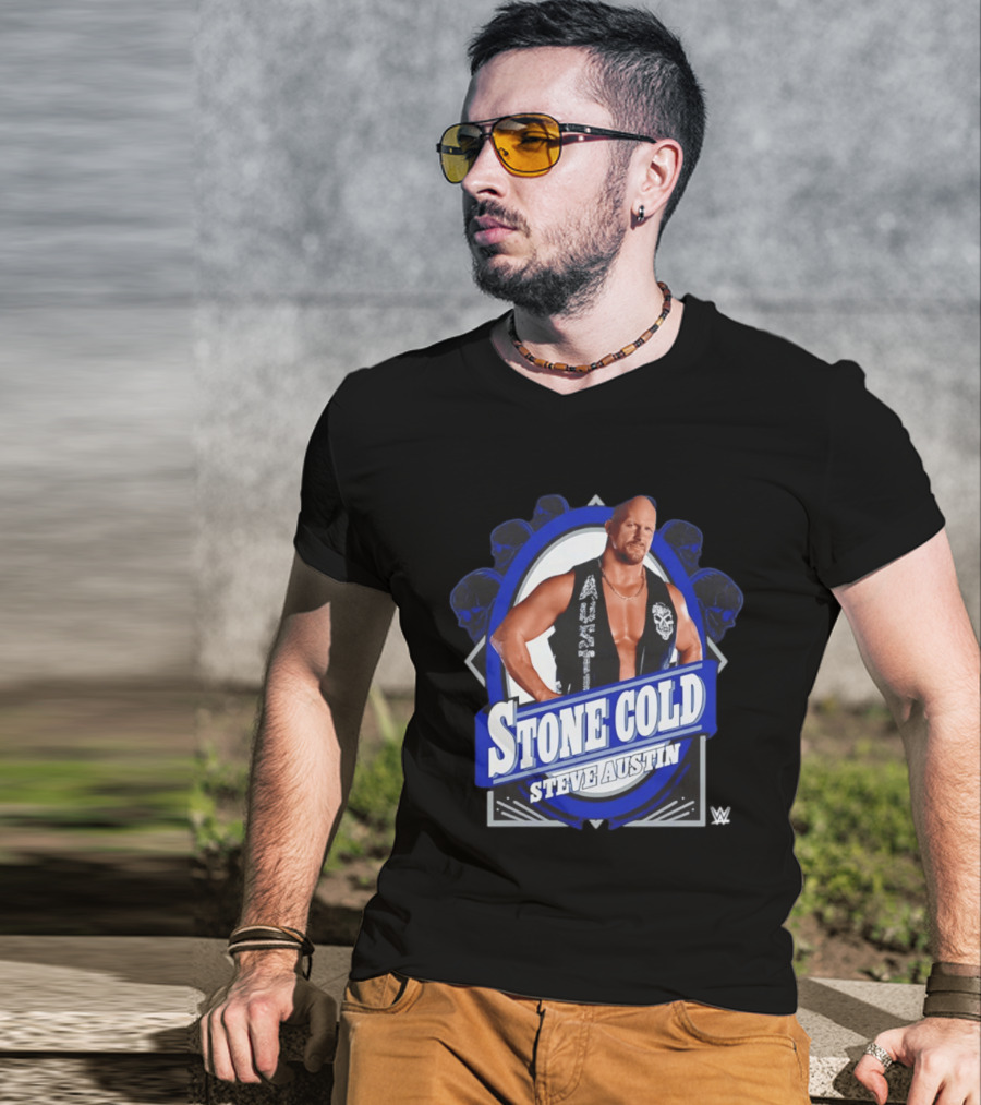 Stone Cold Steve Austin WWE 2026 Iconic Vest Skull T-Shirt
