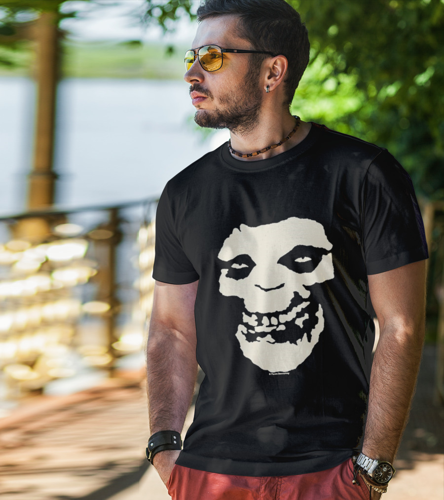 SUGA BTS Crimson Ghost Skull Misfits Collaboration T-Shirt