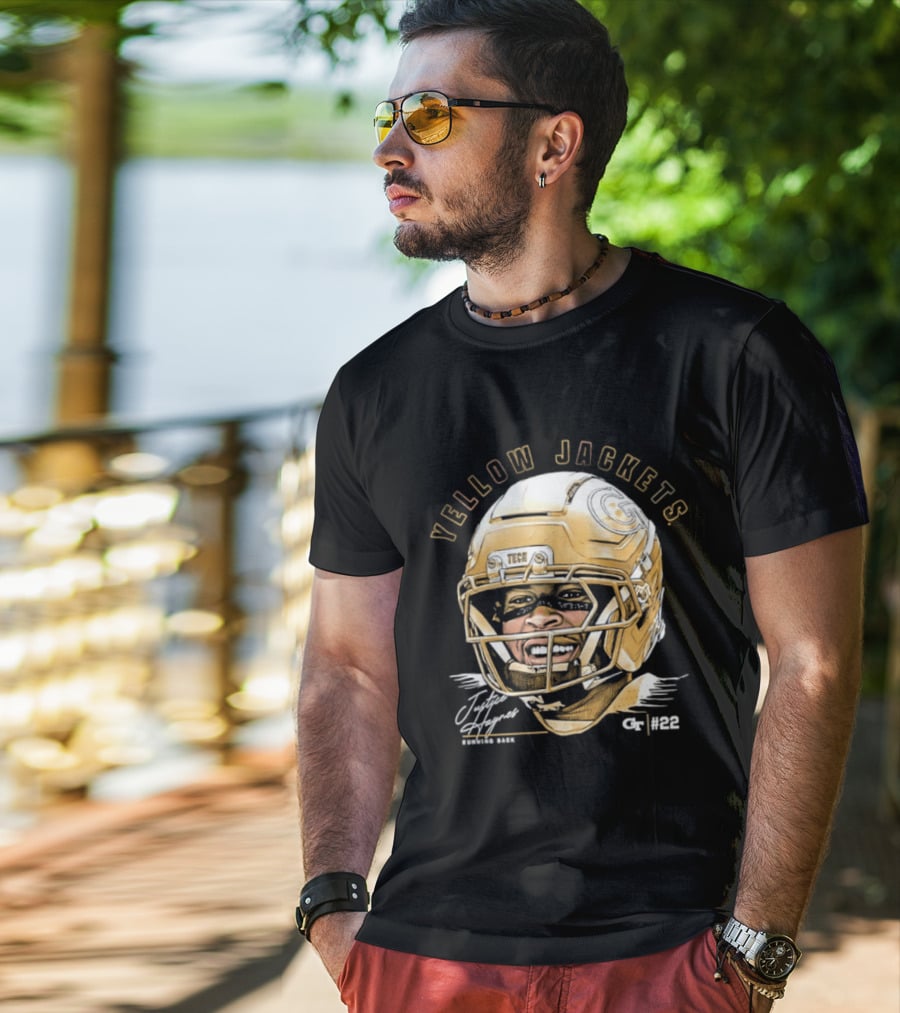 Georgia Tech Yellow Jackets Justice Haynes Running Back 22 Football T-Shirt