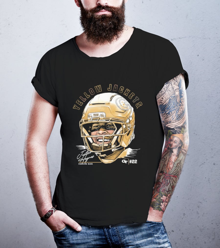 Georgia Tech Yellow Jackets Justice Haynes Running Back 22 Football T-Shirt