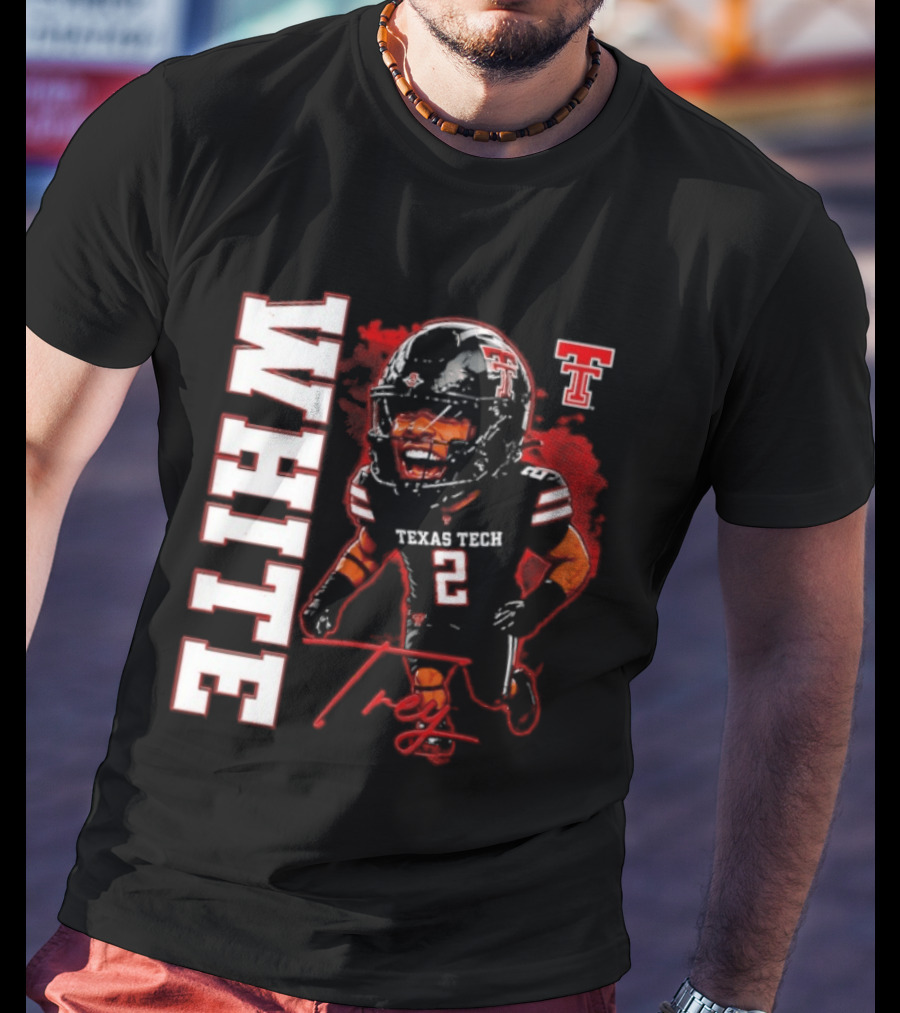 Texas Tech Red Raiders Trey White 2 NCAA Football Caricature T-Shirt