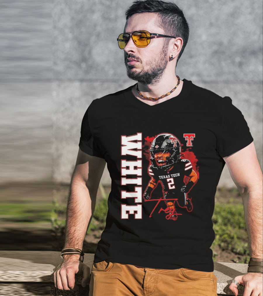 Texas Tech Red Raiders Trey White 2 NCAA Football Caricature T-Shirt