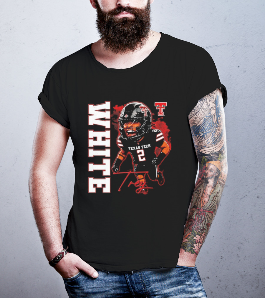 Texas Tech Red Raiders Trey White 2 NCAA Football Caricature T-Shirt