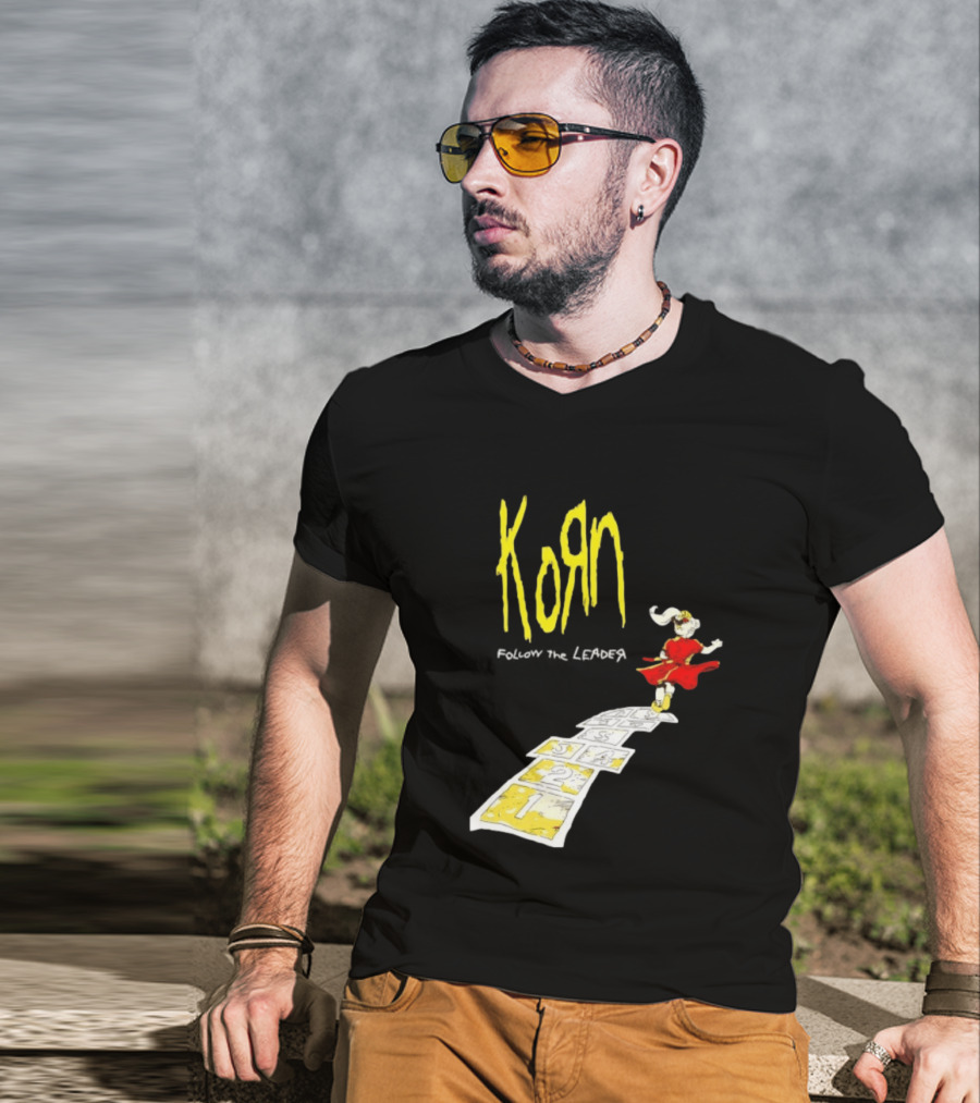 Korn Follow The Leader Nu Metal Band Hopscotch Cover T-Shirt