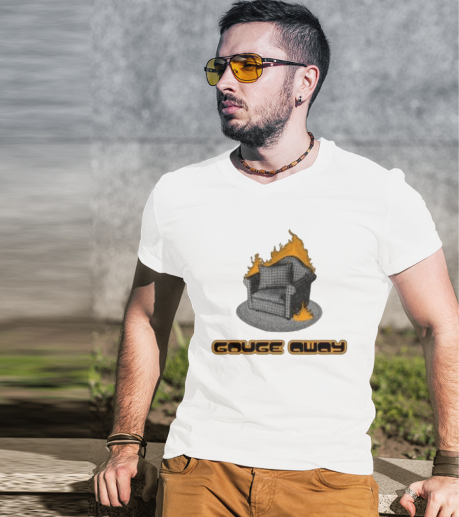 Pillowhead Shop Gouge Away Chair On Fire Ringer T-Shirt