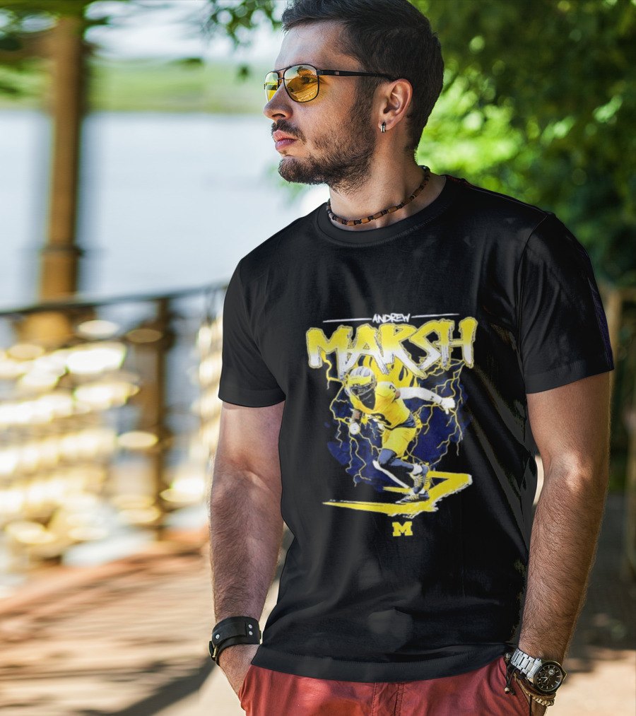 Andrew Marsh 3 Michigan Wolverines Football Player NCAA T-Shirt