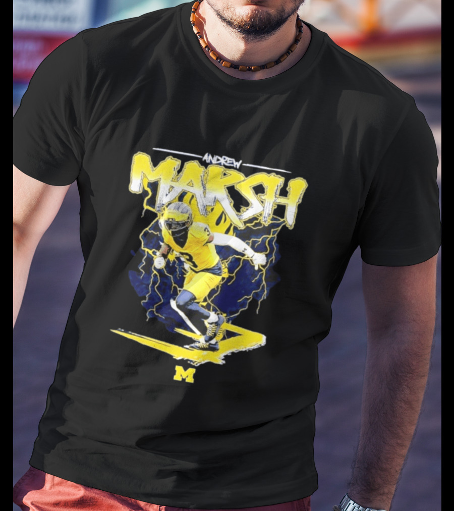 Andrew Marsh 3 Michigan Wolverines Football Player NCAA T-Shirt