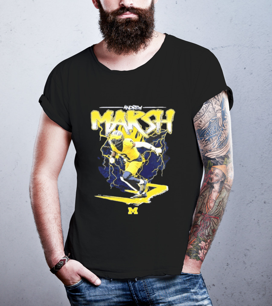 Andrew Marsh 3 Michigan Wolverines Football Player NCAA T-Shirt