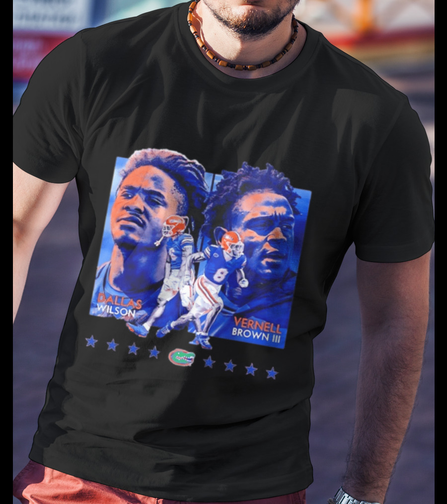 Dallas Wilson Vernell Brown III Florida Gators NCAA Football Player Portraits T-Shirt