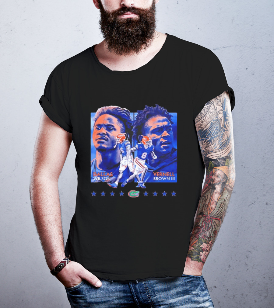 Dallas Wilson Vernell Brown III Florida Gators NCAA Football Player Portraits T-Shirt