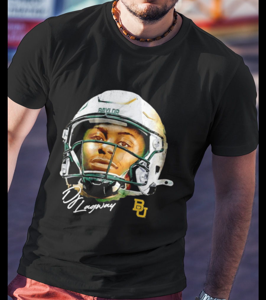 DJ Lagway Baylor Bears NCAA Football Caricature Baylor Helmet T-Shirt