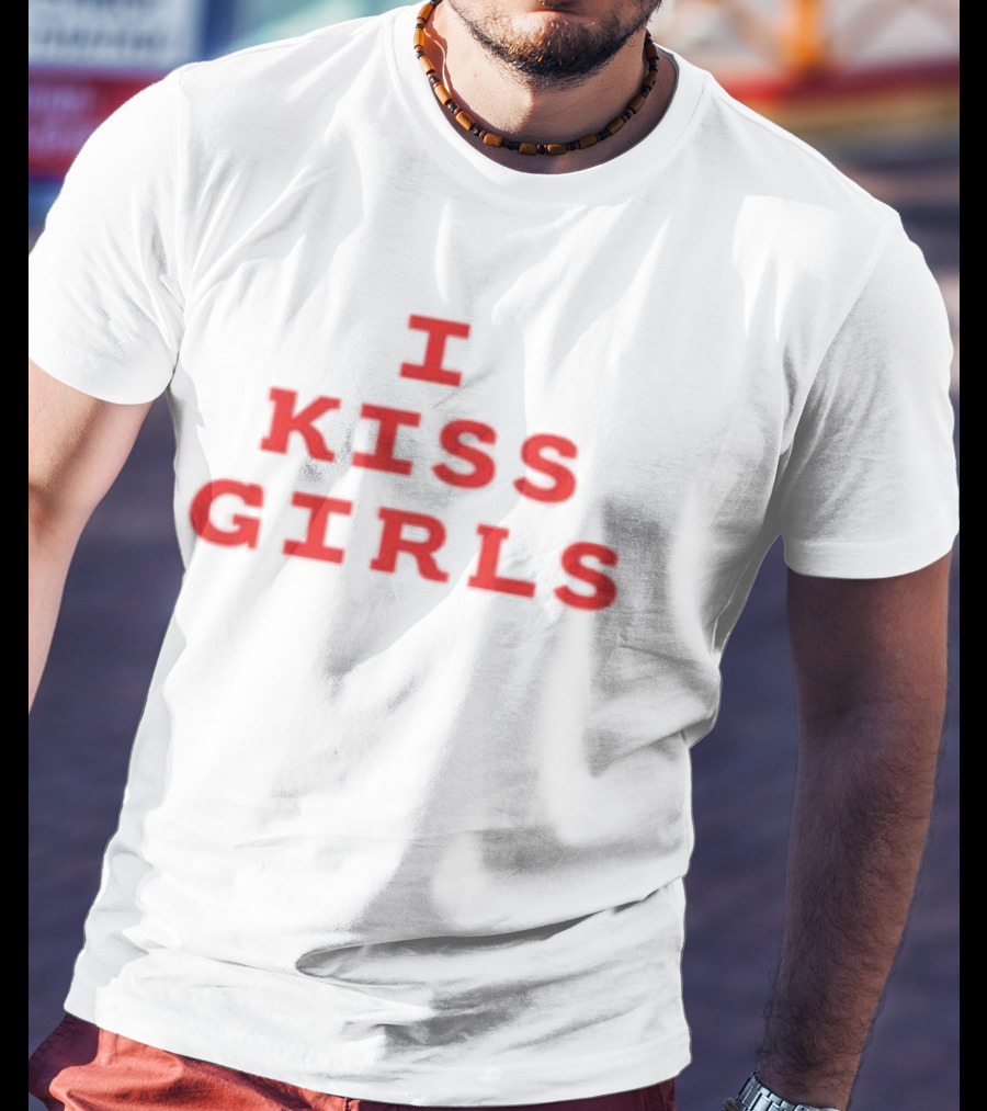 I Kiss Girls Bold Red T-Shirt