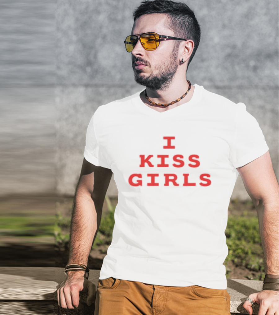 I Kiss Girls Bold Red T-Shirt
